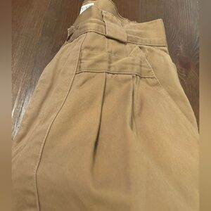 Y2K KHAKI HIGH WAIST CARGO PANTS PLEATED WIDE TAPERED LEG BY MIXED BLUE SIZE 7
